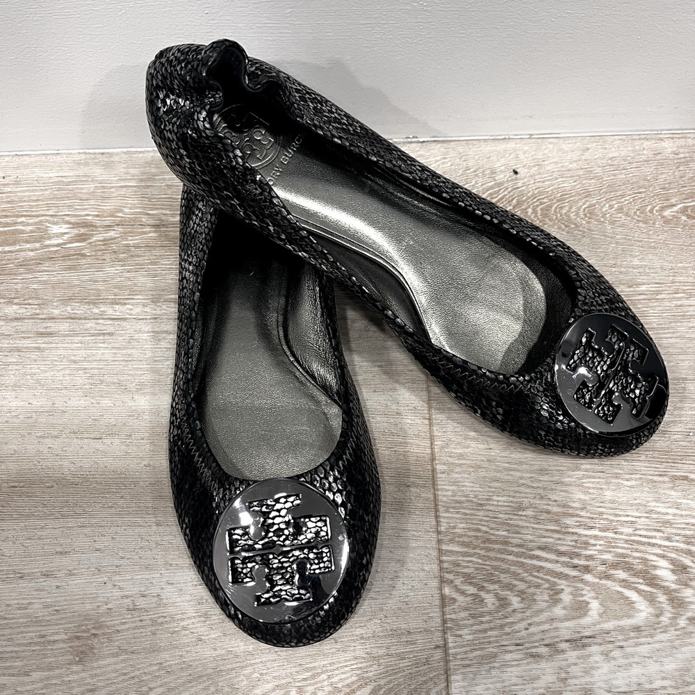 Tory Burch snake print ballet flats